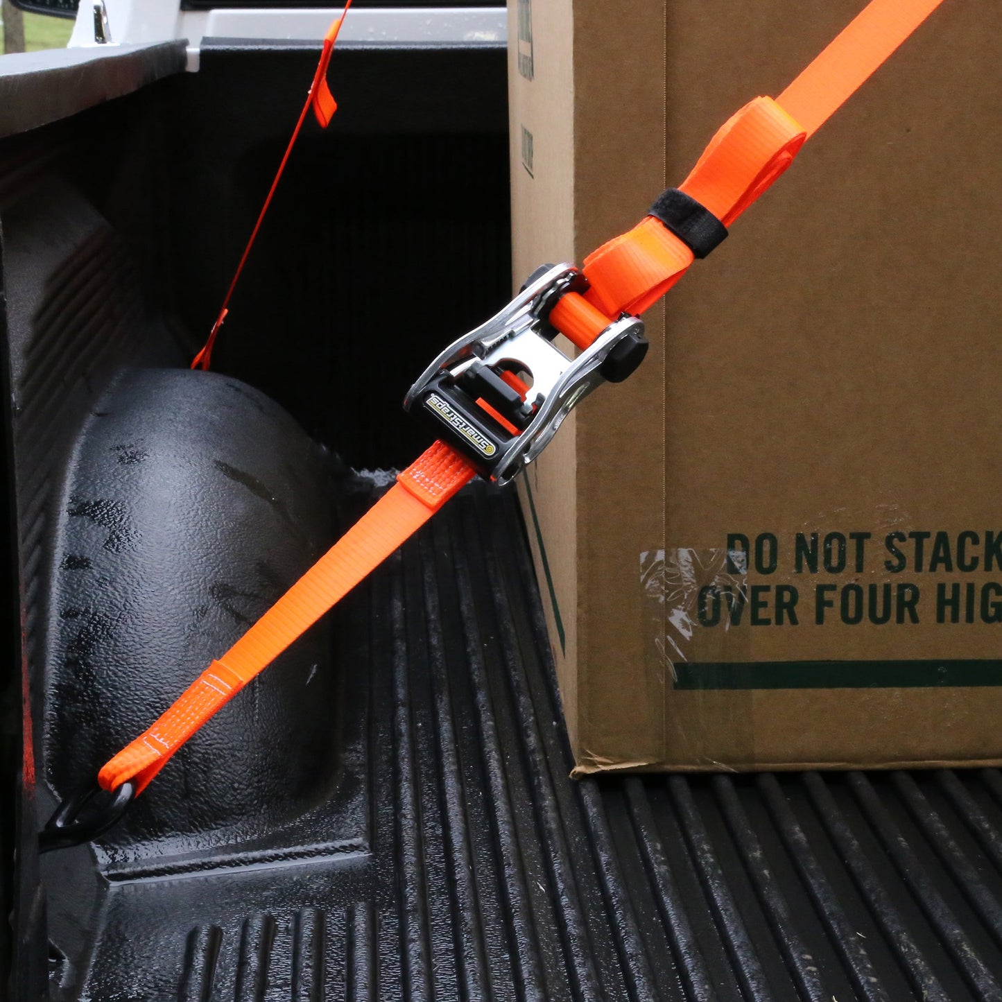 1-1/4 In. X 14 Ft. Orange Ratchetx Heavy Duty Ratchet Tie down Straps, Padded Handle, 1,000 Lb. Safe Work Load - 4 Pack