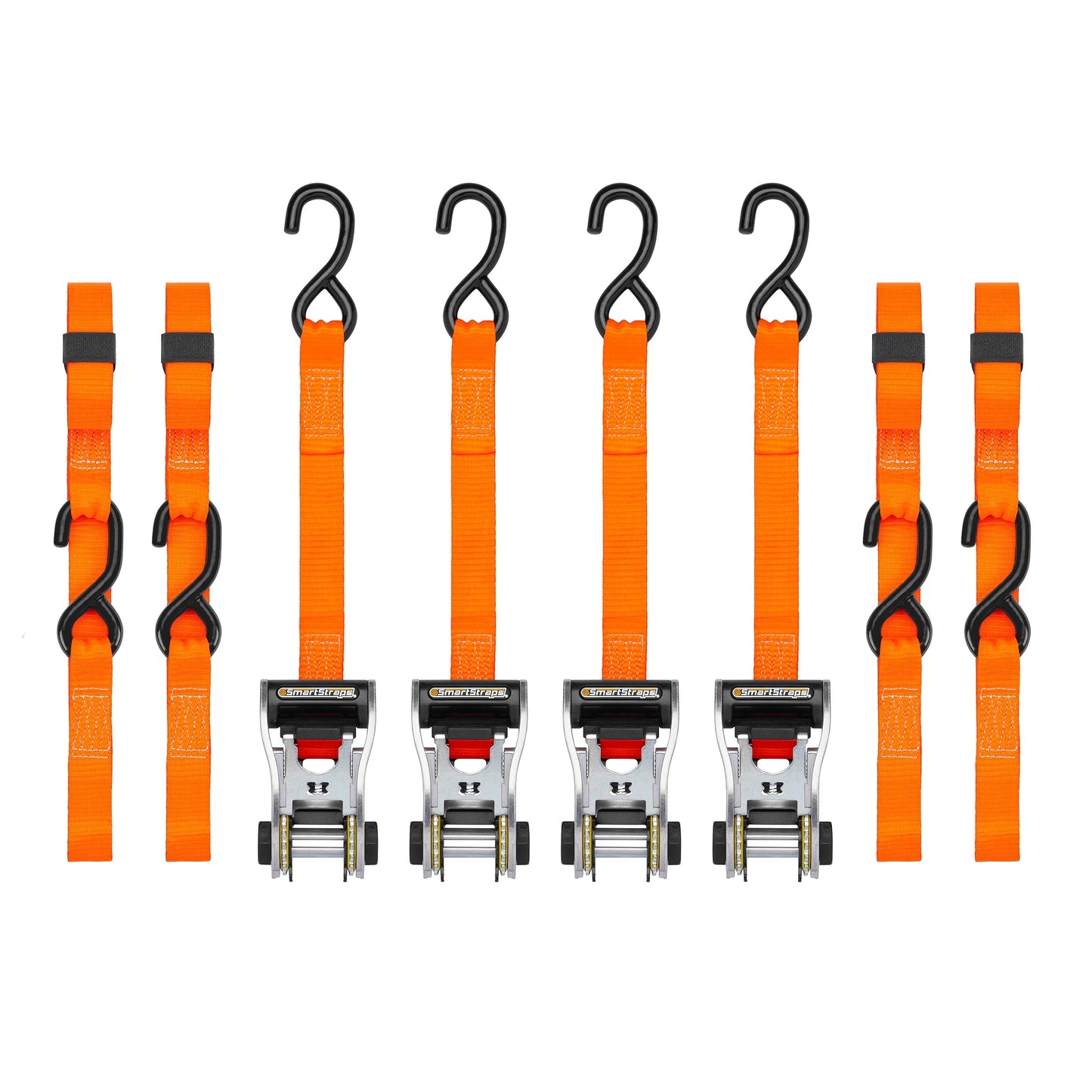 1-1/4 In. X 14 Ft. Orange Ratchetx Heavy Duty Ratchet Tie down Straps, Padded Handle, 1,000 Lb. Safe Work Load - 4 Pack