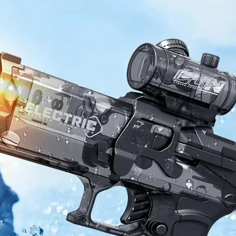 New Electric Automatic Water Gun with Light Sprays Water Continuously High-Pressure High-Speed Powerful Ice Blast Water Gun Toys